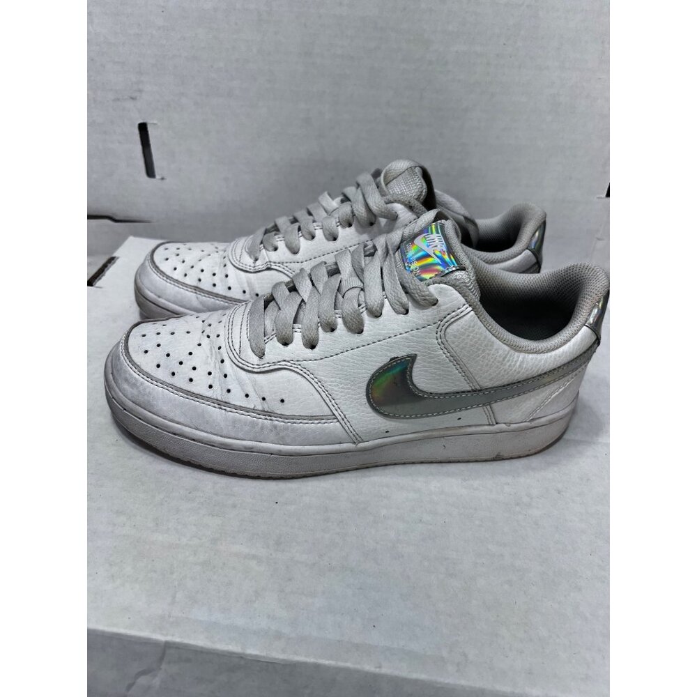 Nike Court Vision Womens Holographic White Sneakers Size 8.5